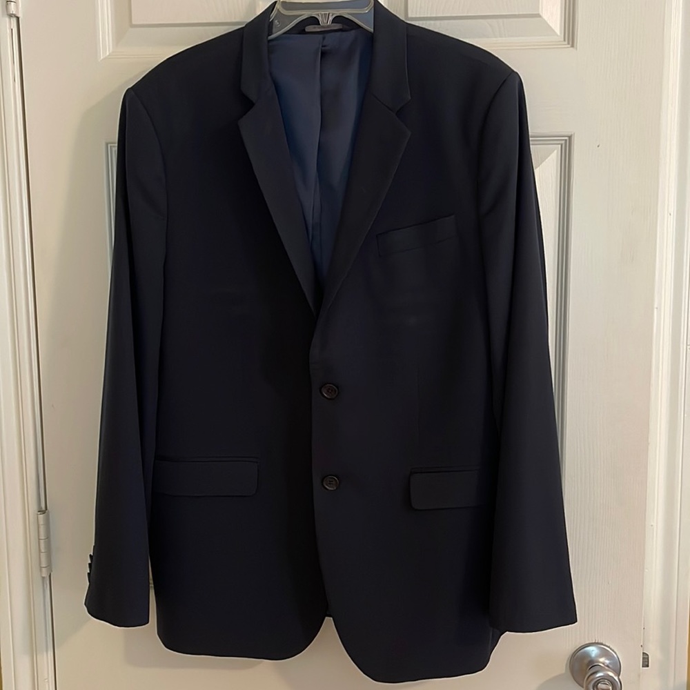 Banana Republic Men's Navy Blue Wool Blend Tailored Fit Blazer Sport Coat Sz 44R